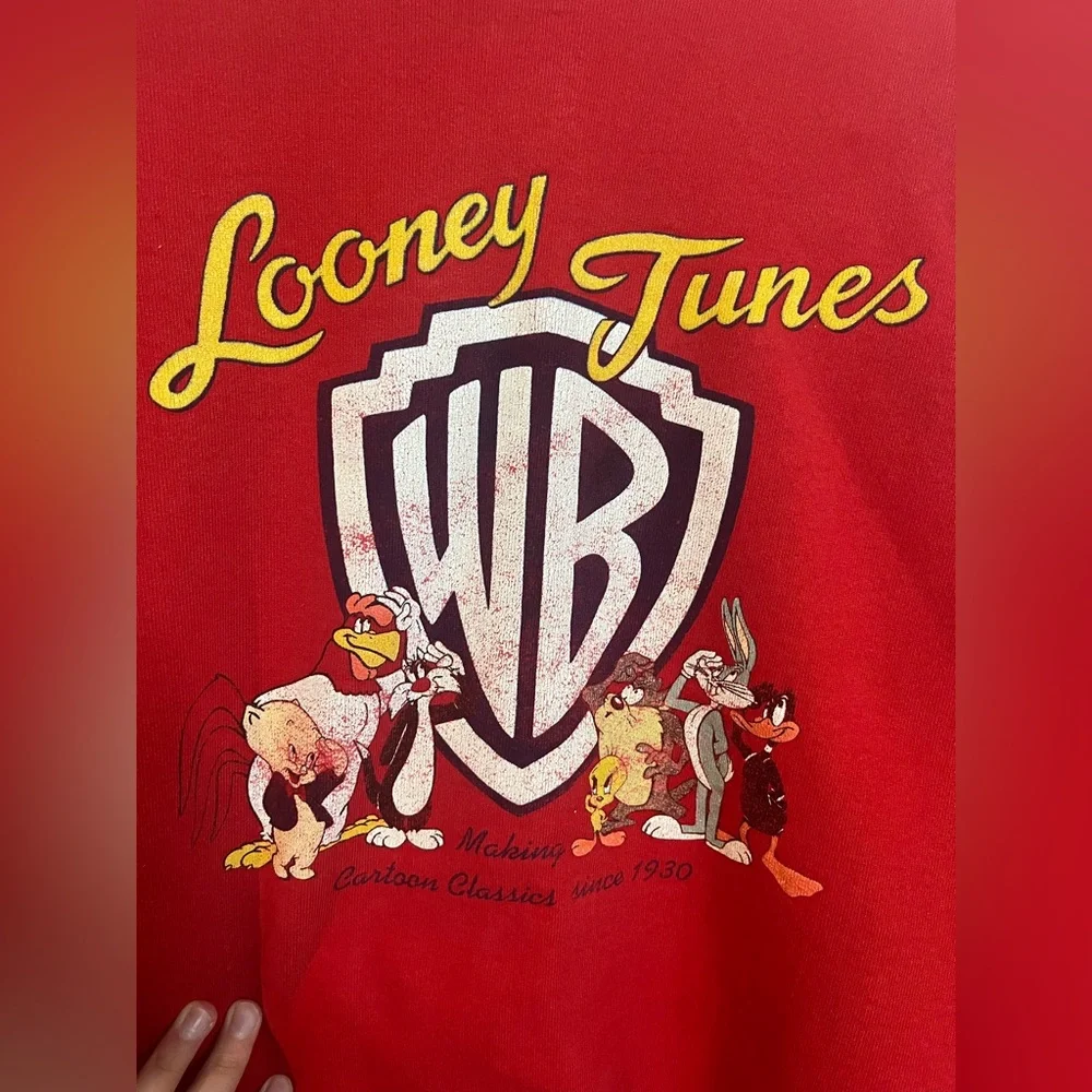 Warner Bros VTG 90s XXL Looney Tunes Crewneck Sweatshirt Bugs Taz Graphic Print